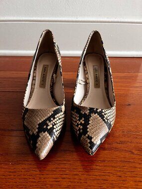 Zara Basic Snakeskin Print Pointed Toe Pumps Stiletto Heels EU 37 US 7